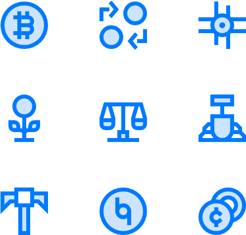 Cryptocurrency Concept Icons Set