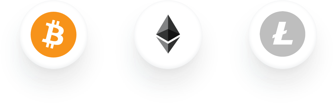 Cryptocurrency Icons Bitcoin Ethereum Litecoin