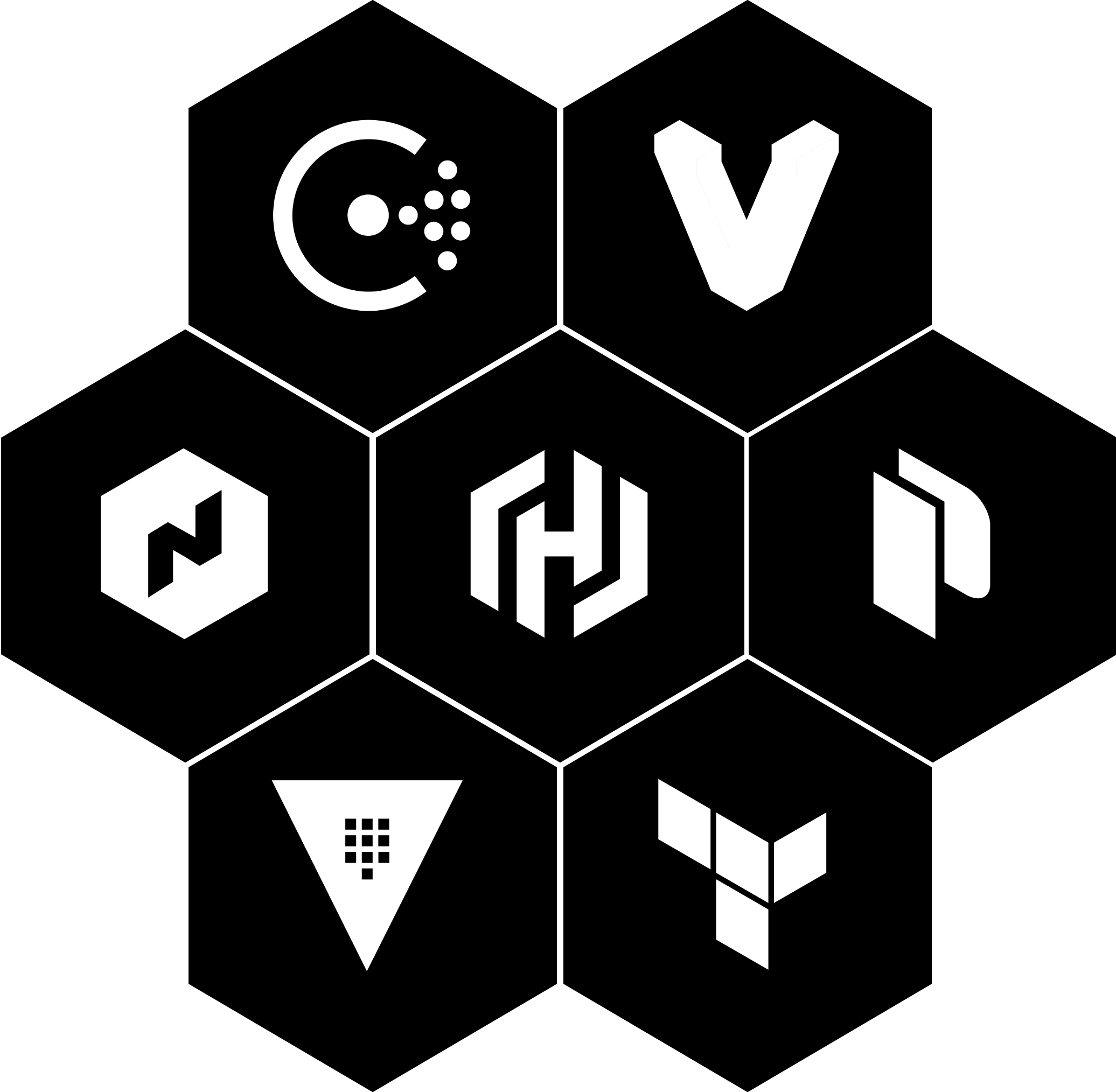 Cryptocurrency Logos Hexagon Pattern