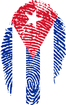 Cuban Flag Fingerprint Art