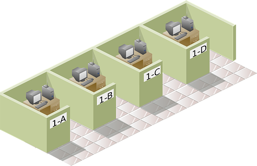 Cubicle Office Layout Illustration