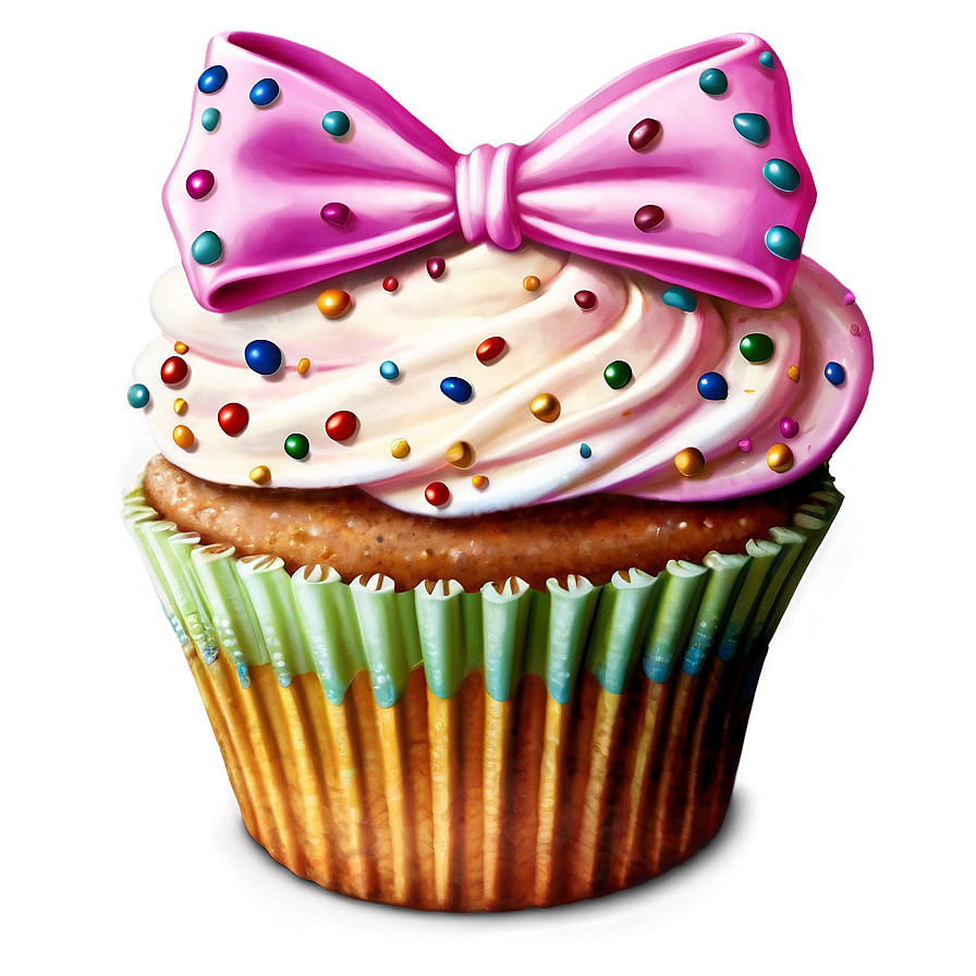 Cupcake With Bow Png Jna79