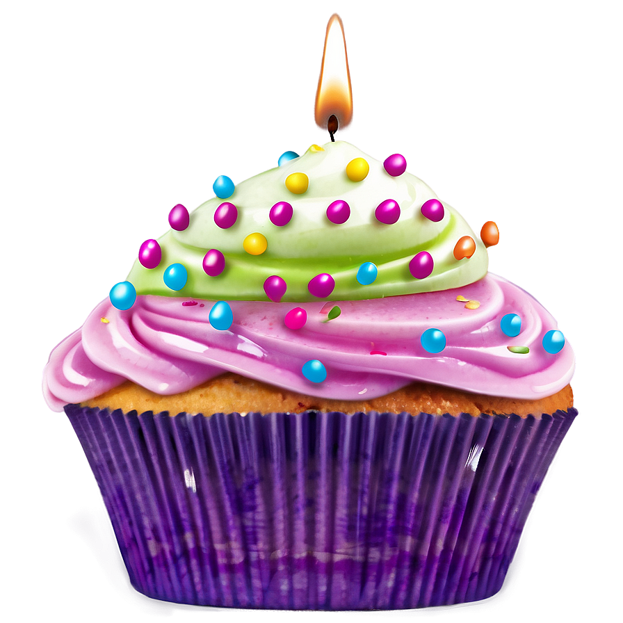 Cupcake With Candle Png Mjo