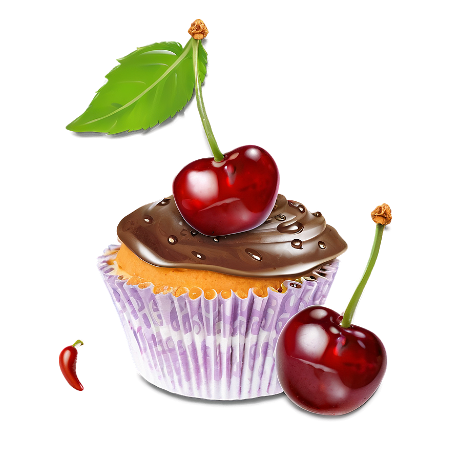 Cupcake With Cherry Png 11