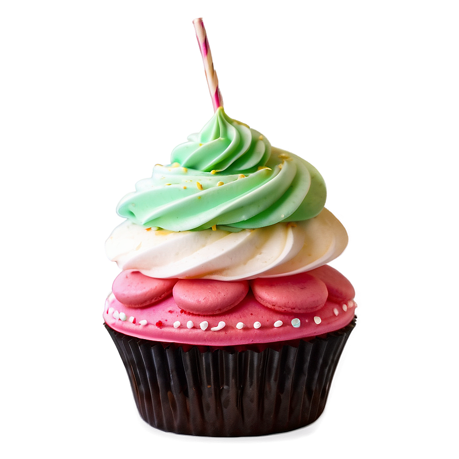 Cupcake With Macaron Png 05032024