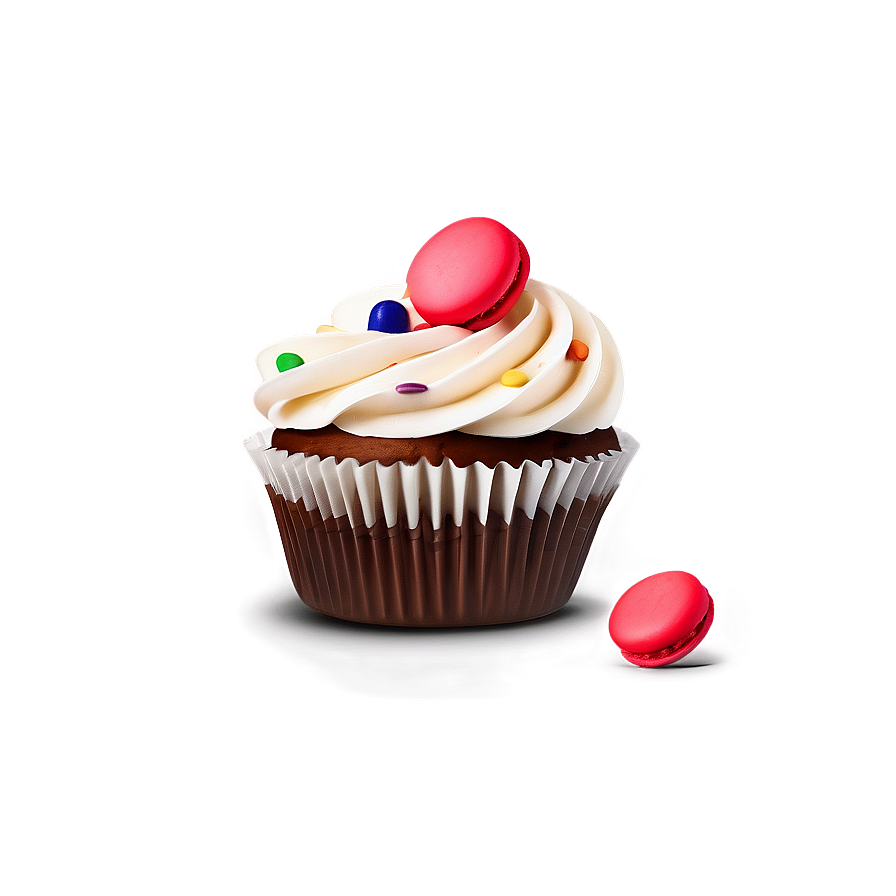 Cupcake With Macaron Png Fil