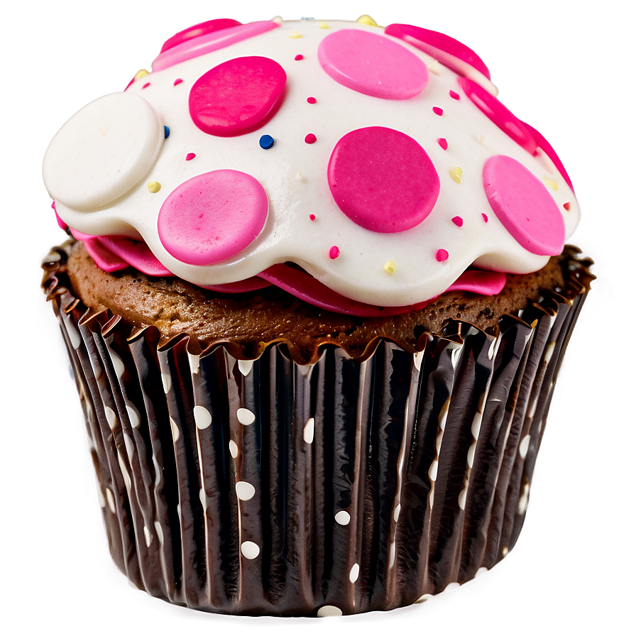 Cupcake With Polka Dots Png Rvq