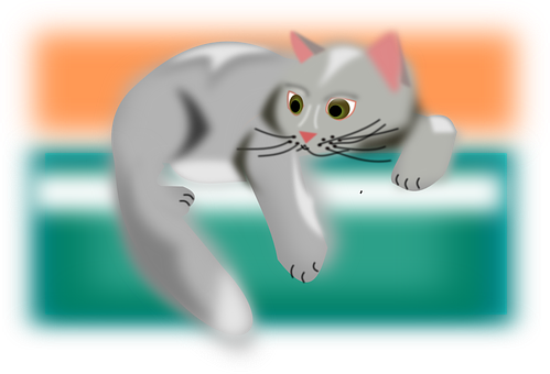 Curious Gray Cat Illustration