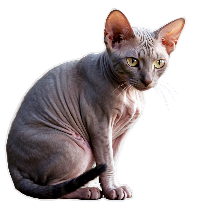 Curious Hairless Cat Png 06252024