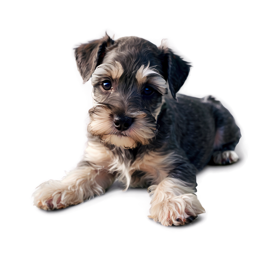 Curious Schnauzer Puppy Png Esl