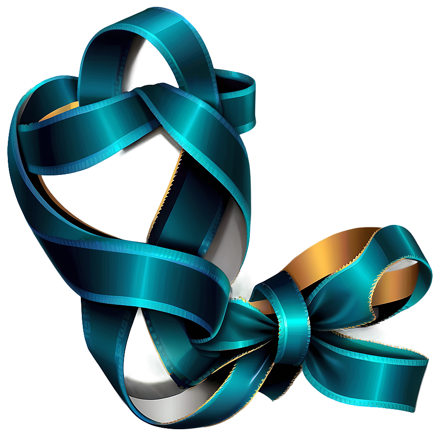 Curled Teal Ribbon Illustration Png Uus