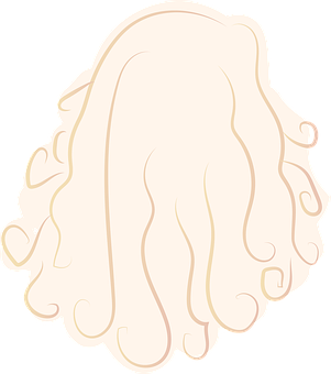 Curly Blonde Hair Cartoon Illustration