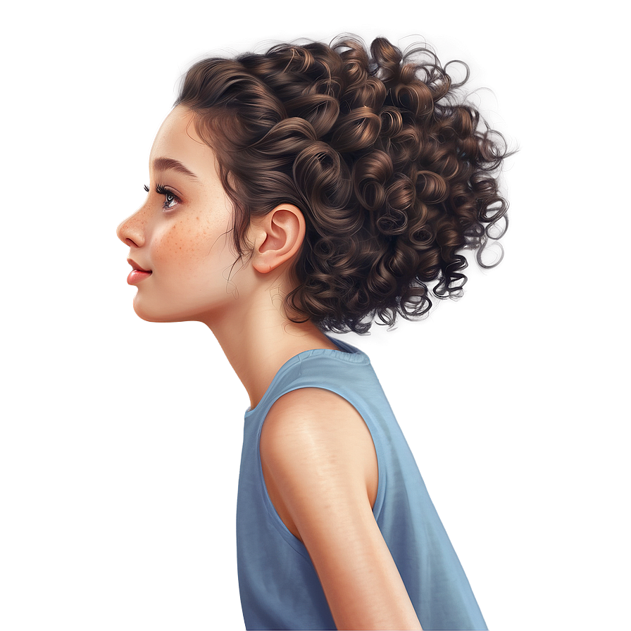 Curly Brown Hair Illustration Png 9