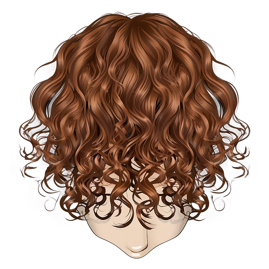 Curly Brown Hair Illustration Png Stj