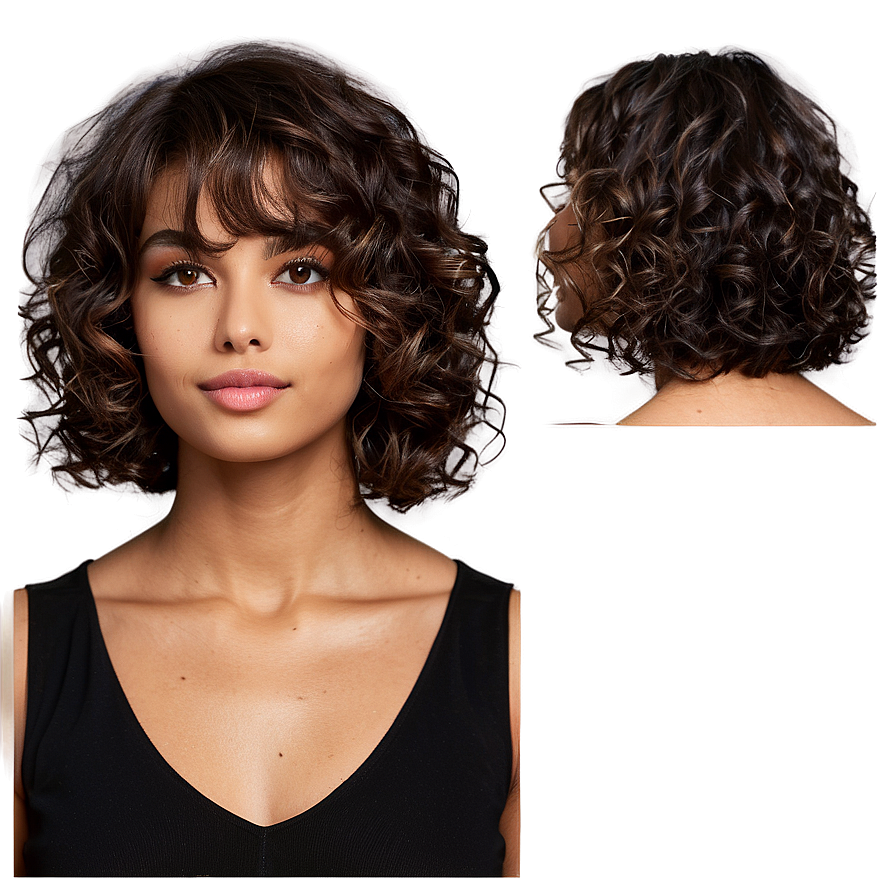 Curly Hair Bob Cut Png Vvq