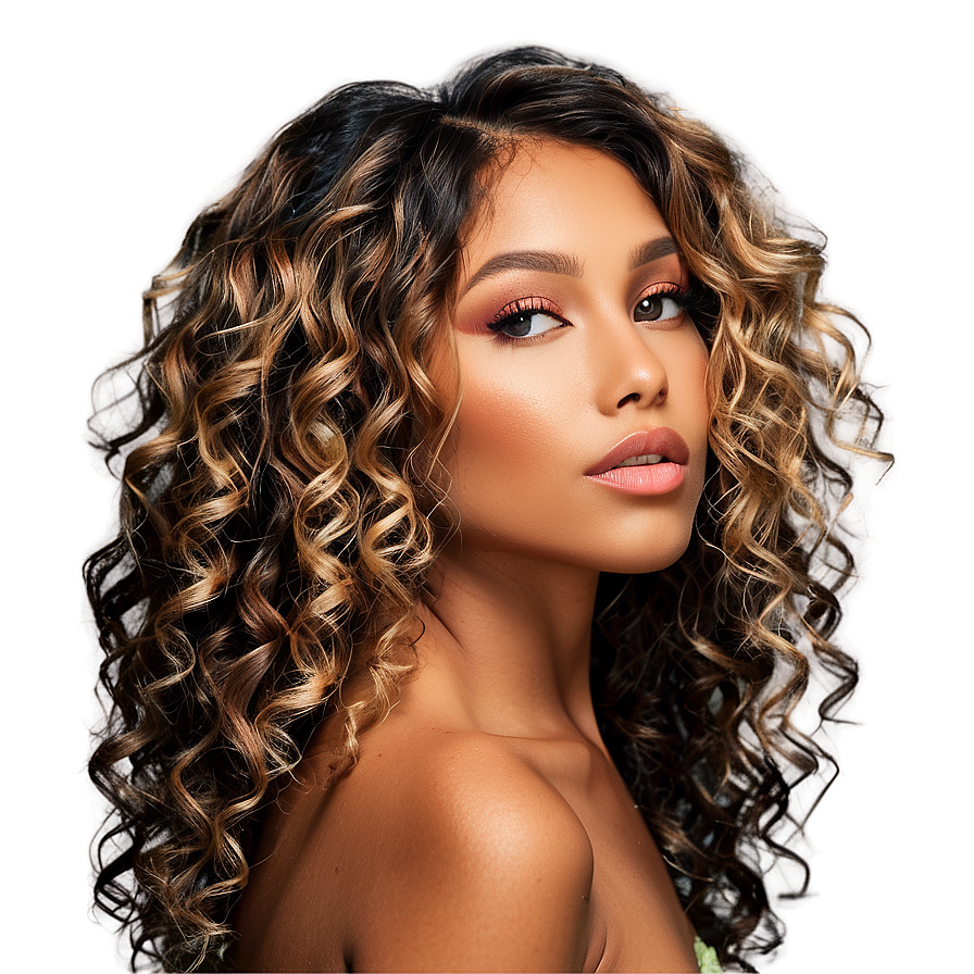 Curly Hair Highlights Png 05242024