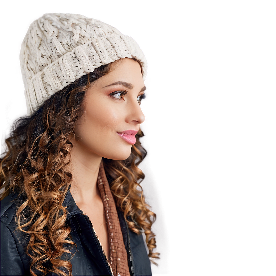 Curly Hair Winter Hat Png Gmi17