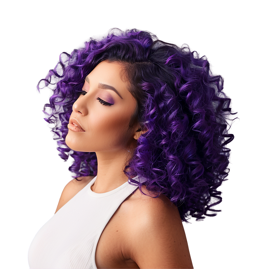 Curly Purple Hair Diva Png 06272024