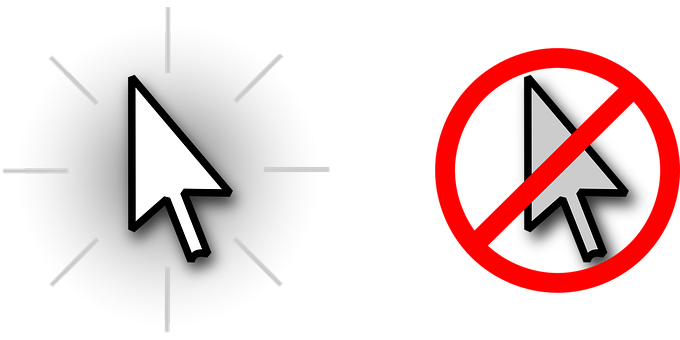 Cursor Iconand Prohibition Sign