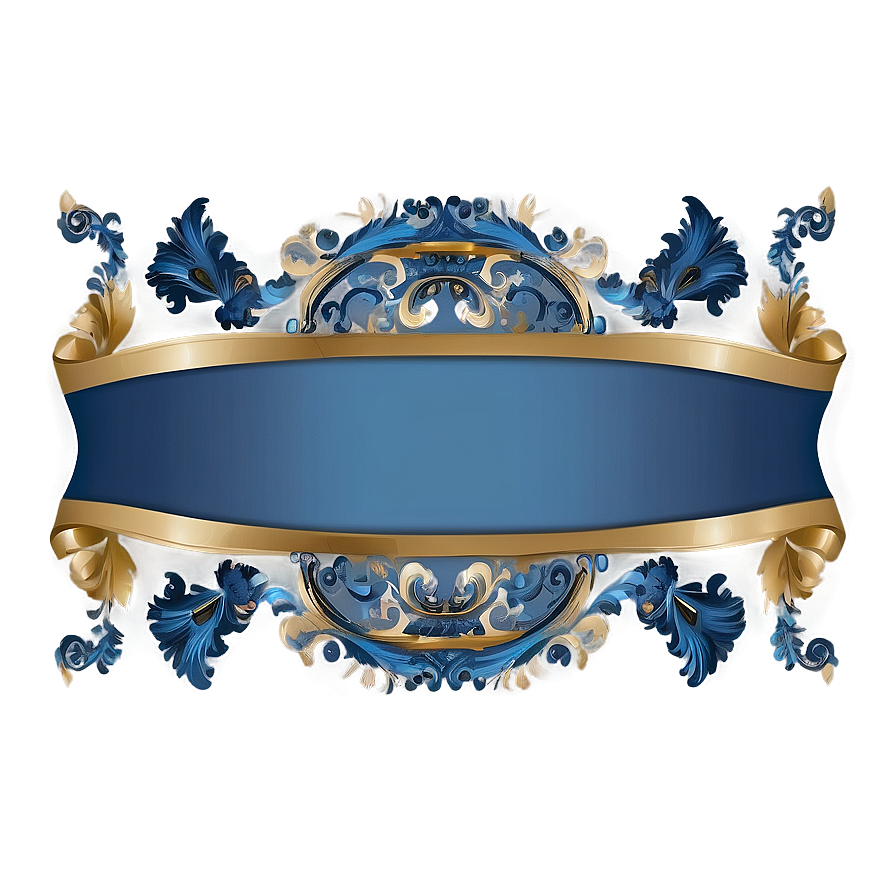 Curved Banner In Blue Png 40