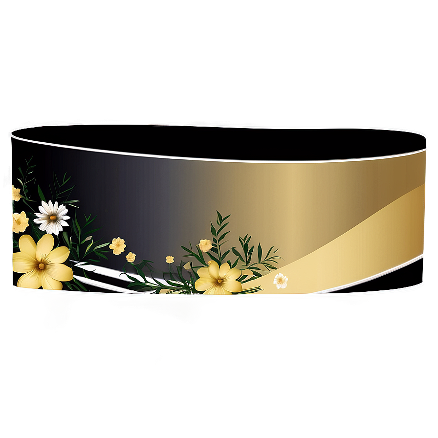 Curved Banner With Flowers Png Usa88