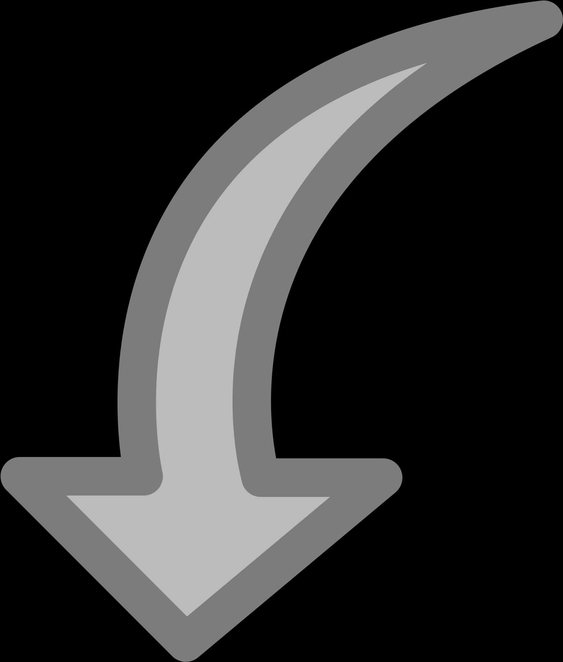 Curved Down Arrow Graphic