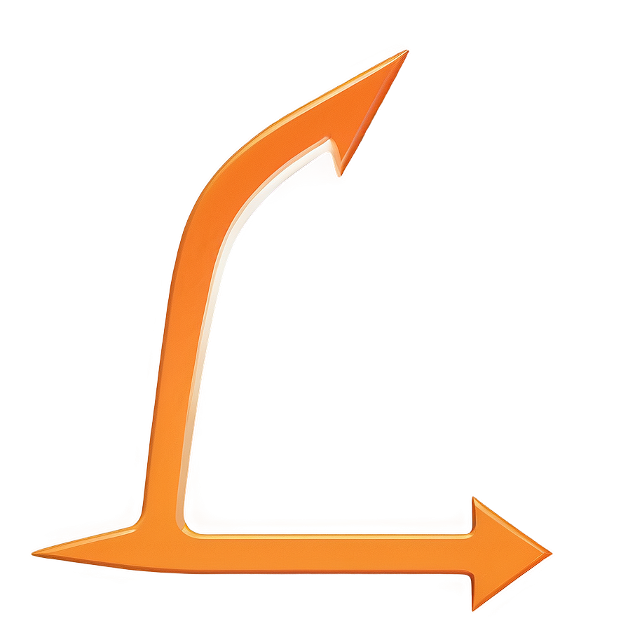 Curved Orange Arrow Png Pyt