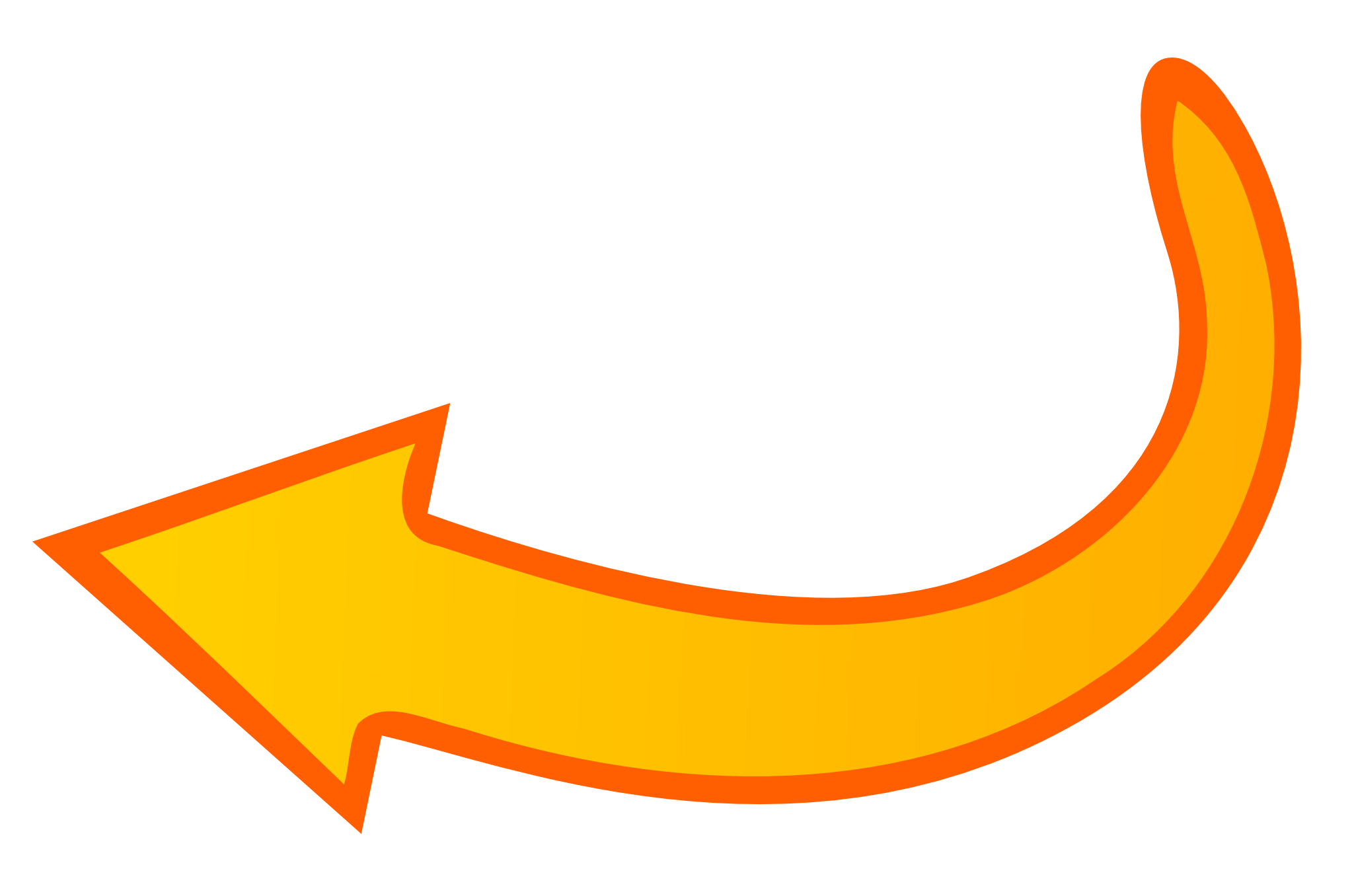 Curved Orange Arrow