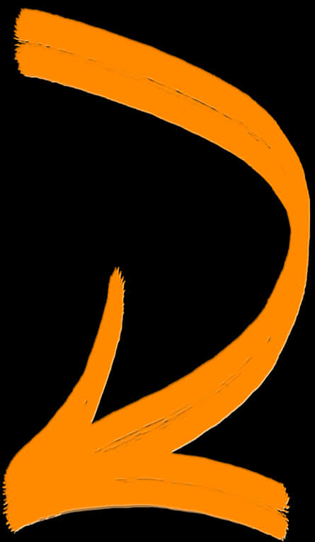 Curved Orange Arrow Transparent Background