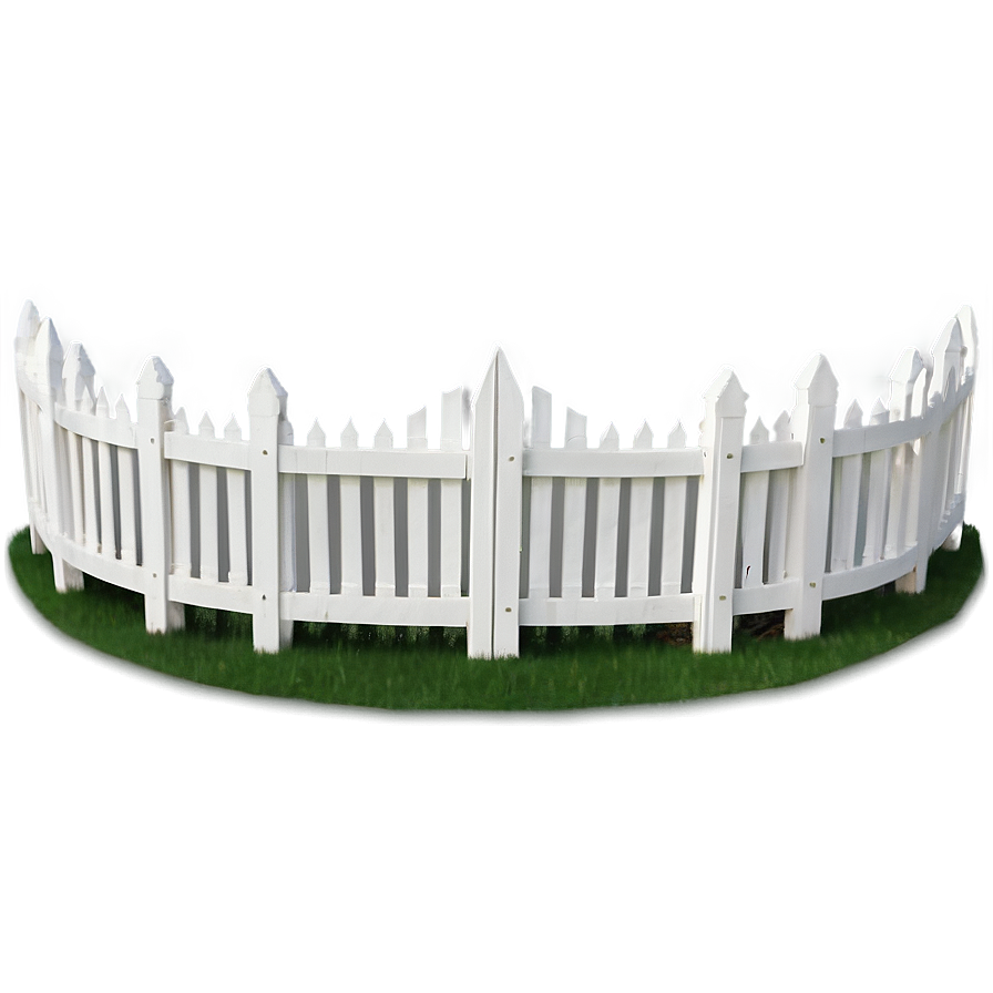 Curved White Fence Design Png Vvo