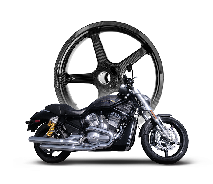 Custom Chopper Motorcyclewith Carbon Wheel