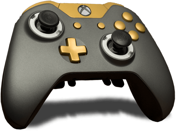 Custom Greyand Gold Game Controller