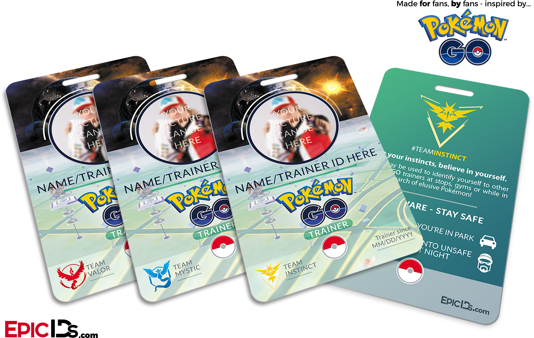 Custom Pokemon Go Trainer I D Cards