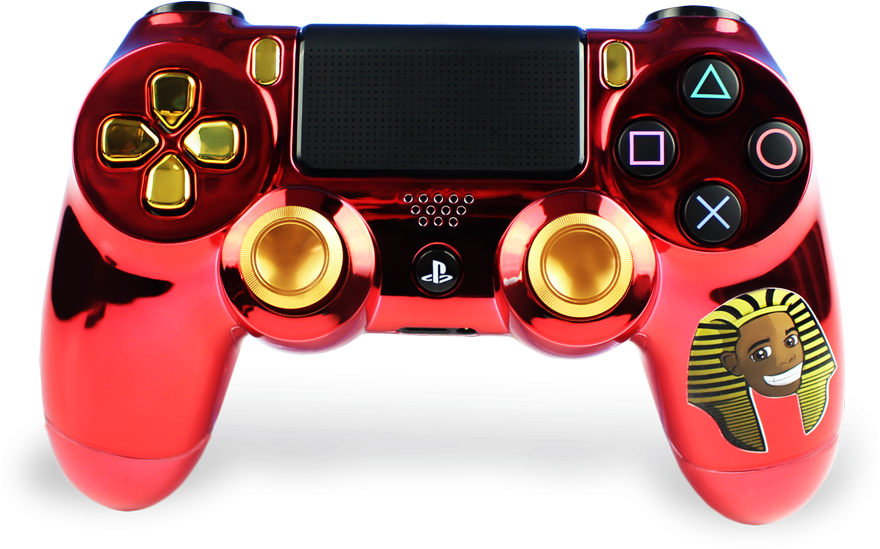 Custom Red Gold Playstation Controller