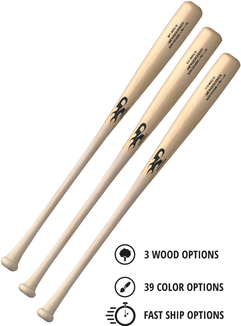 Custom Wooden Baseball Bats Options