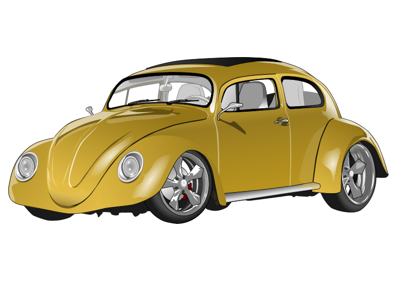 Custom Yellow Beetle Car Illustration