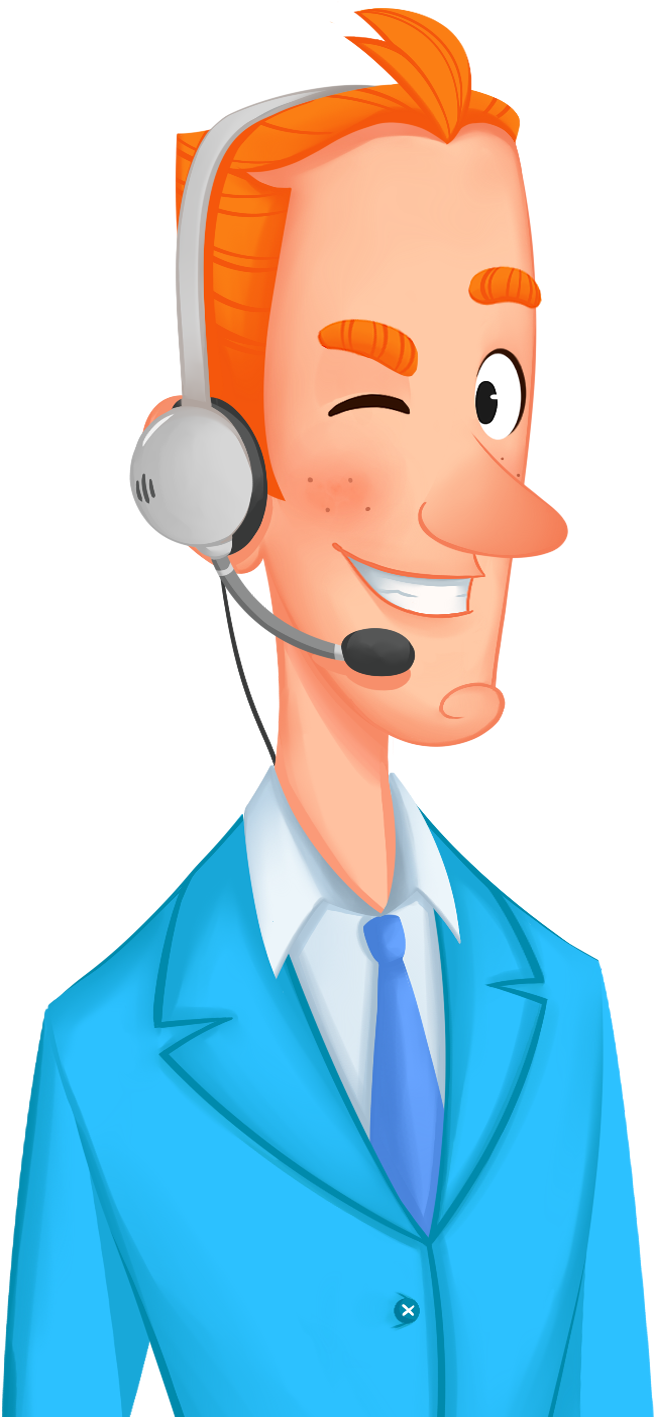 Customer Service Agent Cartoon Character