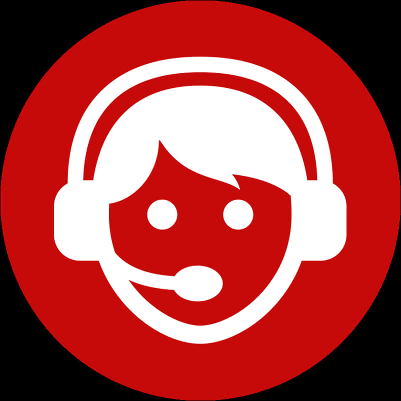 Customer Support Icon Red Background