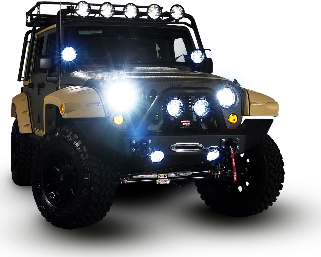 Customized Jeep With Offroad Lights