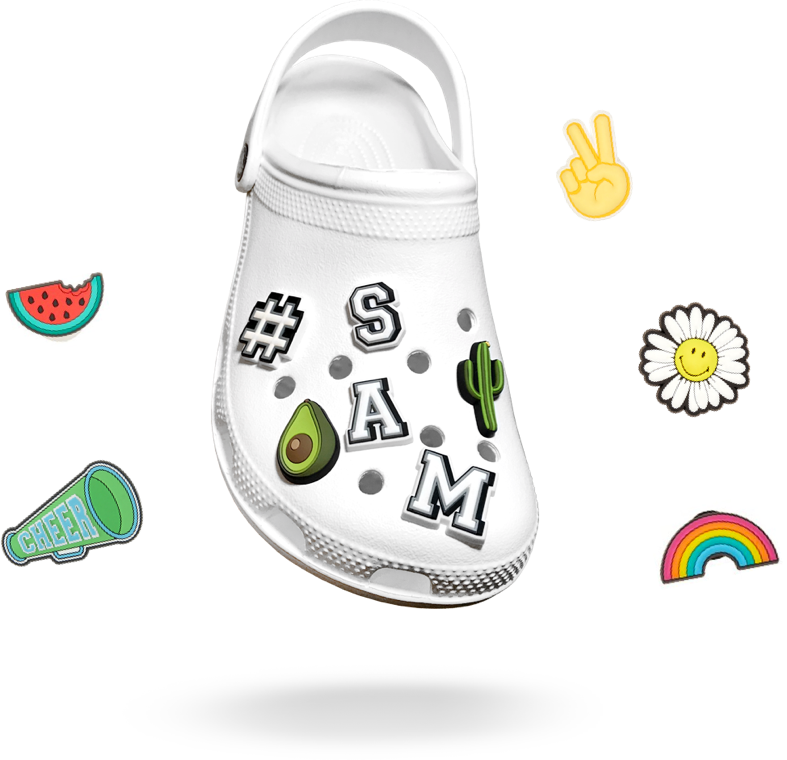 Customized White Crocwith Jibbitz Charms