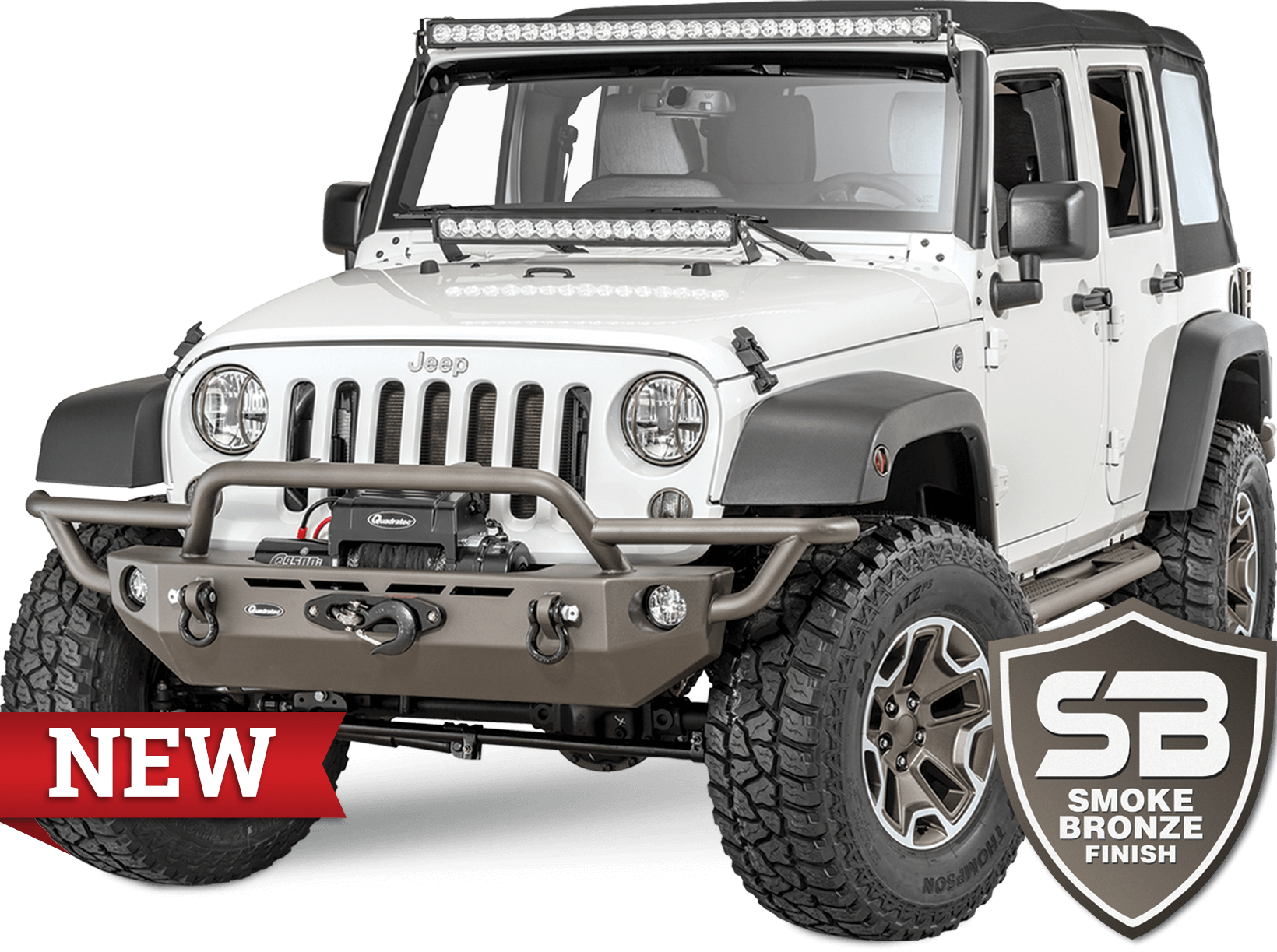 Customized White Jeep Wrangler New Smoke Bronze Finish