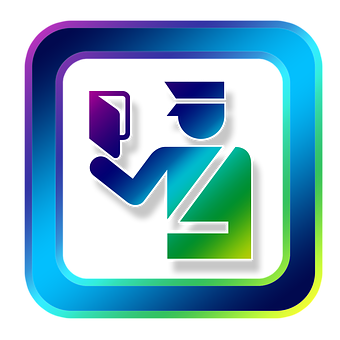 Customs Officer Icon Neon Style