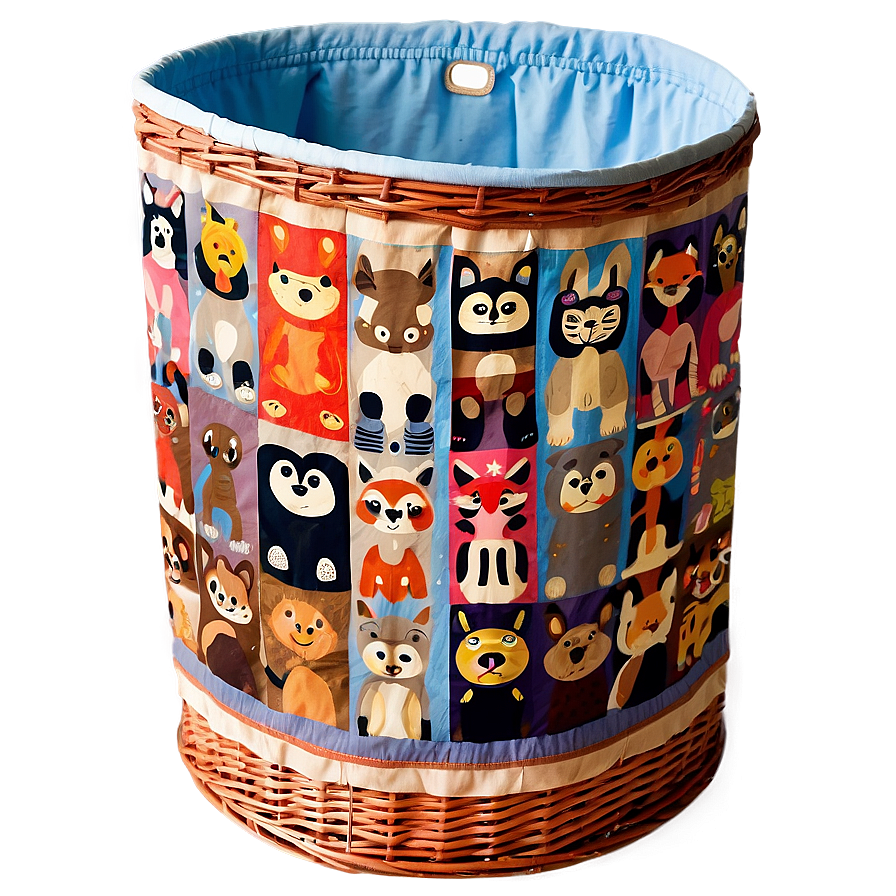 Cute Animal Design Laundry Basket Png 06132024