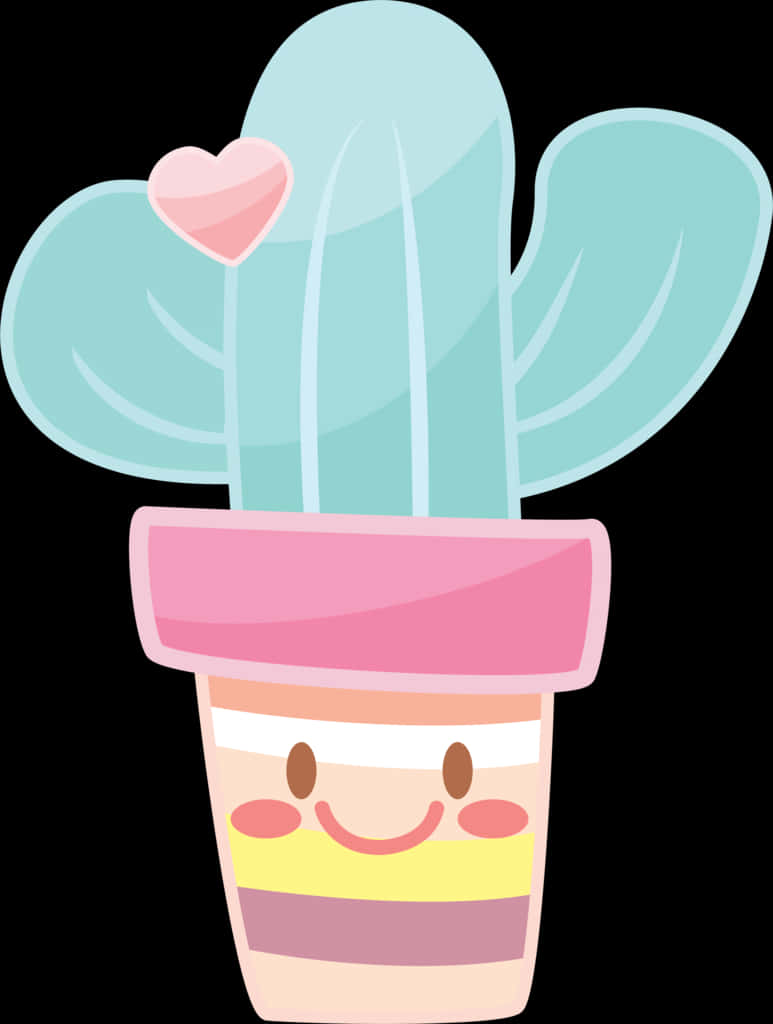 Cute_ Animated_ Cactus_ In_ Pot