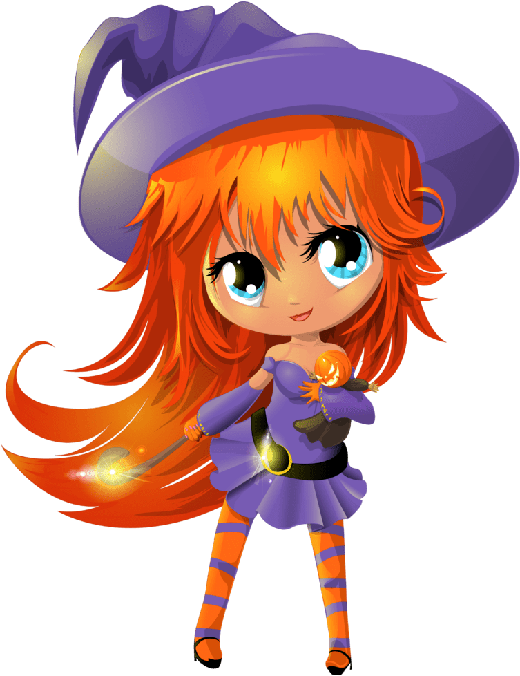 Cute Anime Witch Character