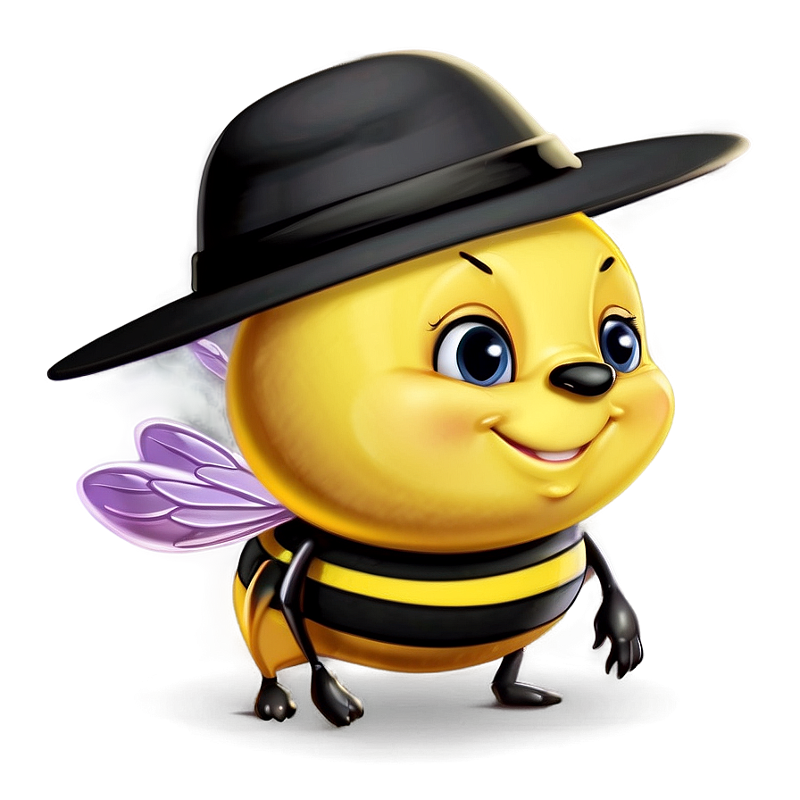 Cute Bee With Hat Png 70