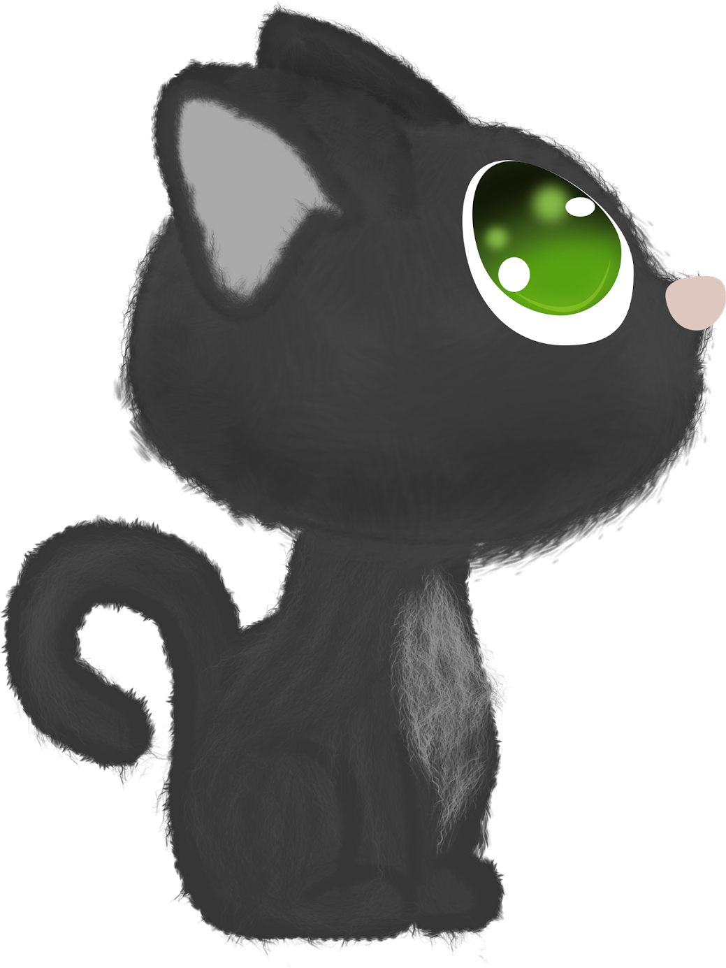 Cute Black Cartoon Cat