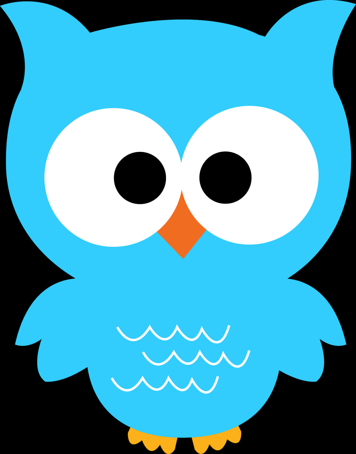 Cute Blue Cartoon Owl
