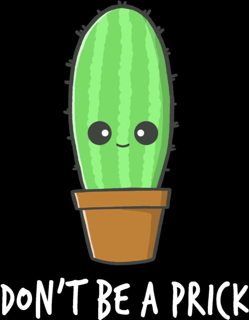 Cute Cactus Cartoon Message