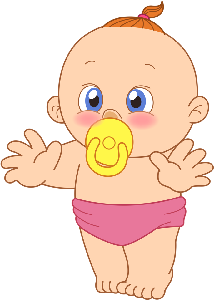 Cute Cartoon Baby With Pacifier